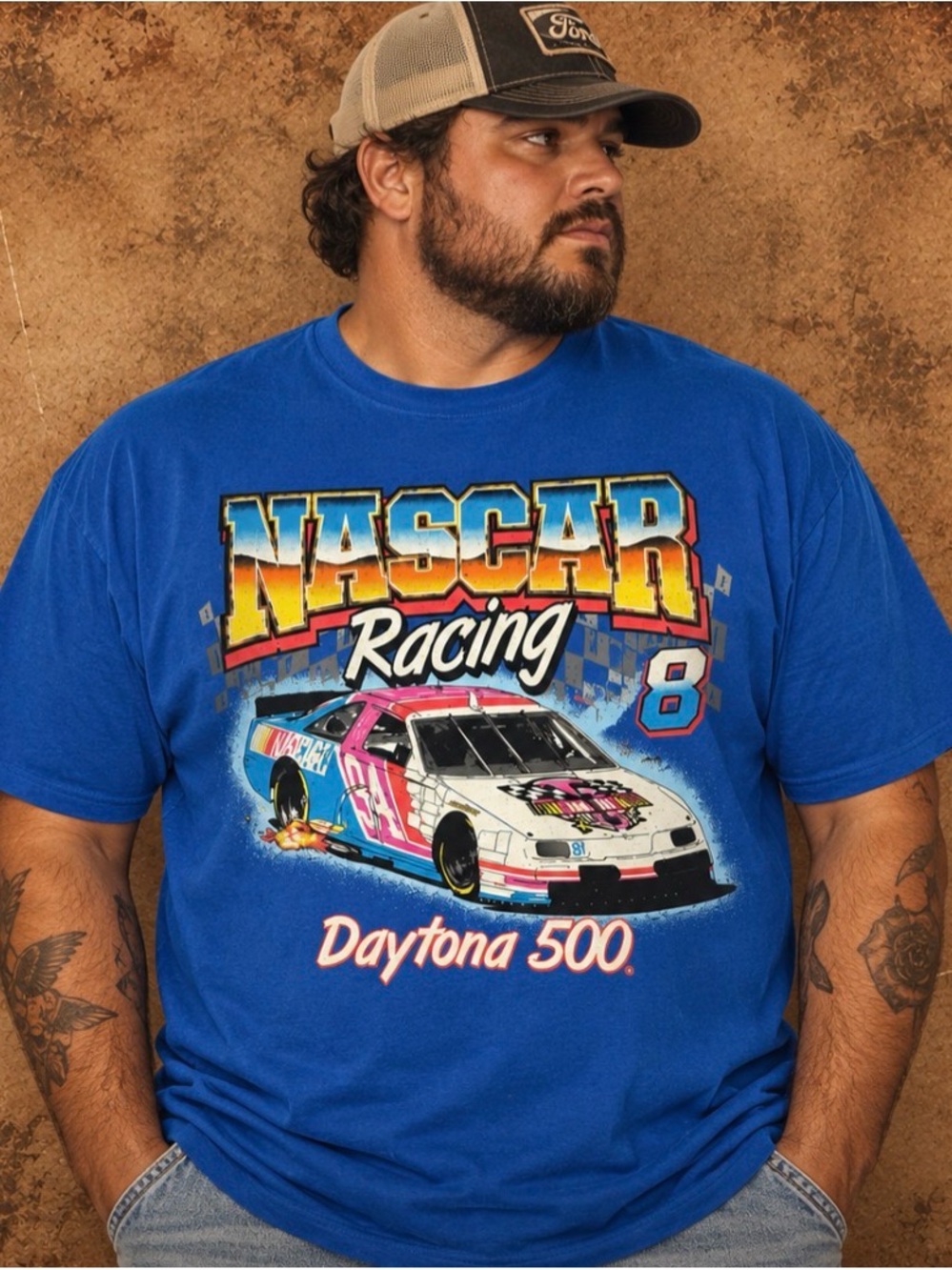 Nascar Blue Kids Daytona 500 Racing Graphic Tee